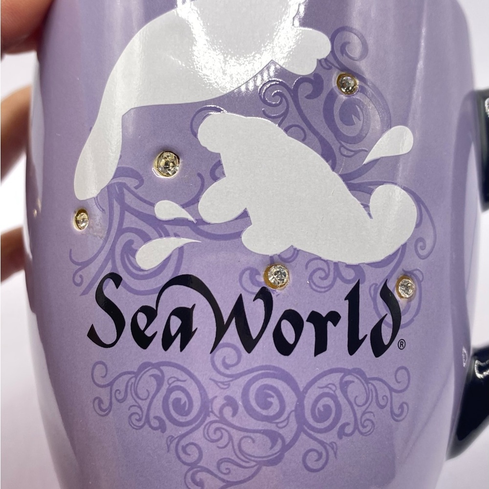 SeaWorld Purple Mug with White Design